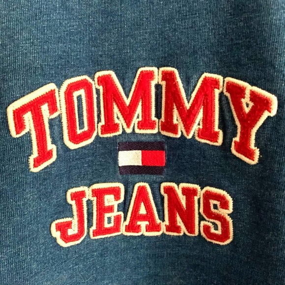 Tommy Hilfiger sweatshirt crewneck denim pullover size L - Picture 2 of 8
